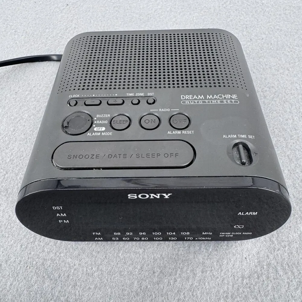 Sony‎ Dream Machine ICF-C218 FM/AM Clock Radio Black Digital Alarm Auto Time